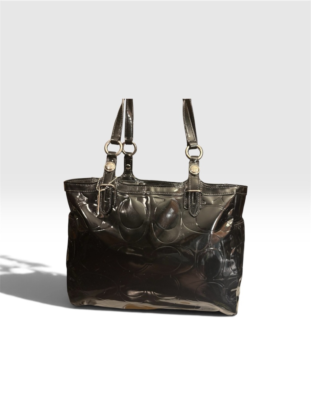 Coach Gallery F15246 Glossy Patent Black Tote
